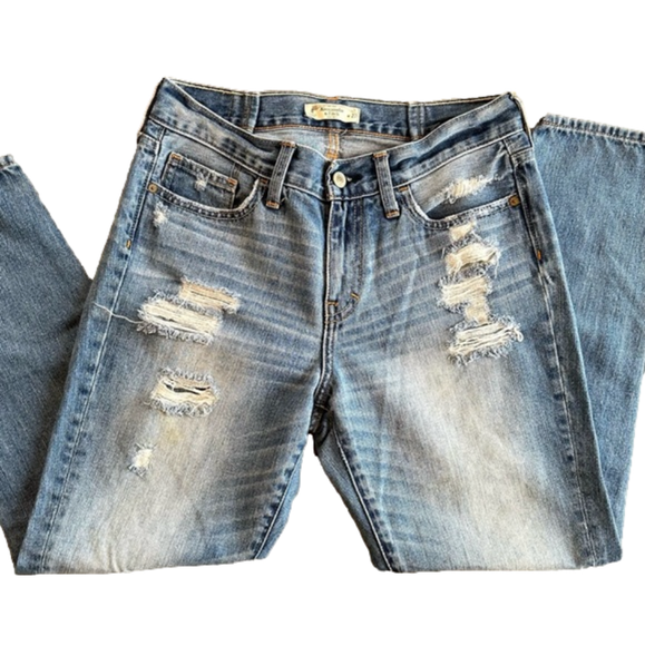 Abercrombie & Fitch Denim - ABERCROMBIE & FITCH Women’s High-Rise Tapered Distressed Ankle Jeans - Sz 4/W27
